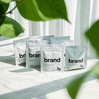 Sachets d'emballage de thé imprimés sur mesure, sachets Mylar 3x4, sachets de thé à trois soudures latérales, sachets de café et de thé bio