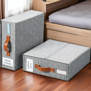 Organizador de Sábanas en Oferta, Caja de Almacenamiento Plegable para Juego de Sábanas con Cierre, Organizador de Armario para Ropa de Cama, Mantas - Product Image 1