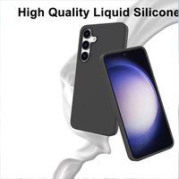Coque de téléphone en silicone liquide ODM OEM, plusieurs couleurs unies, avec protection de l'objectif surélevée, pour Samsung Galaxy S24 Plus, anti-traces de doigts