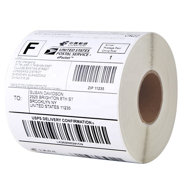 A6 Thermal Paper Waybill Label Sticker Roll 100x150x500 Supermarket Use Adhesive Shipping Delivery Sticker