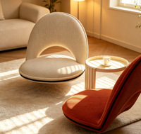 Moderner Verstellbarer Klappbarer Bodenstuhl Keksform Cord-Loungesessel für Wohnzimmer Hotel & Villa Wohnmöbel