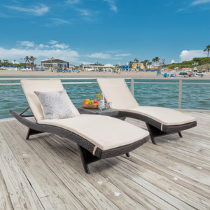 Chaises de piscine en rotin plastique gris de haute qualité chaise longue de natation pour le côté de la piscine - Product Image 2