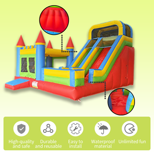 טירת קופצני מפעל מתנפחים הסיטונאי ילדים צבעוניים טירה קפיצות בית סדרן עם קומבו שקופיות - Product Image 3