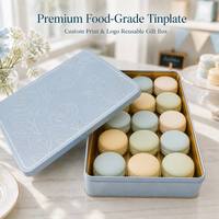 Boîte Cadeau en Fer Blanc Qualité Alimentaire avec Logo Personnalisé, Motif Floral en Relief, Intérieur Doré pour Emballage de Chocolats, Macarons, Bonbons et Biscuits