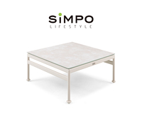 SIMPOLIFESTYLE Mobilier d'extérieur haut de gamme OLIVIA, chaise longue en corde 2 places, pour jardin, terrasse, hôtel, complexe hôtelier, salon en aluminium et teck, parc