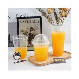 Venta de Fábrica: Vaso de Plástico Transparente en Forma de U de 650 ml para Té de Burbujas, Desechable, con Impresión de Logotipo y Tapa - Product Image 1