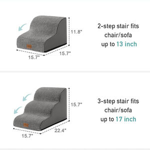 <span class=keywords><strong>Escalier</strong></span> <span class=keywords><strong>pour</strong></span> <span class=keywords><strong>chien</strong></span> en 2 étapes et plus Marches <span class=keywords><strong>pour</strong></span> animaux en microfibre grises remplies d'une éponge en mousse Produits confortables <span class=keywords><strong>pour</strong></span> animaux de compagnie - Product Image 3