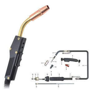 Antorcha de Soldadura <span class=keywords><strong>MIG</strong></span> <span class=keywords><strong>Tweco</strong></span> con Certificado CE UWELD, 350A, Refrigerada por Gas CO2, Tipo <span class=keywords><strong>Tweco</strong></span> - Product Image 2