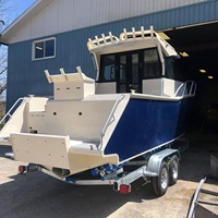 7.5m 25ft tout en aluminium soudé cabine coque profonde en V yacht de luxe pêche de plaisance bateaux à rames à vendre moteur hors-bord pour le sport