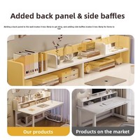 Bureau d'ordinateur moderne et simple avec étagère intégrée et rangements pour chambre, bureau ou salle d'étude