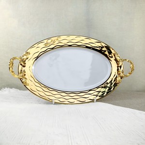 מפעל מותאם אישית סיטונאי בר באיכות גבוהה Binaural עיצוב פרסמטי זהב גבול עוגת קינוח - Product Image 6