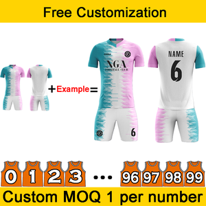 Conjunto de Uniforme de Fútbol Personalizado con Logotipo, Números y Patrones, Transpirable, de Secado Rápido, Talla Grande, Unisex, para Estudiantes y Niños, Servicio OEM - Product Image 3