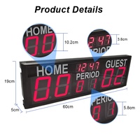 Jhering Portable extérieur 4 pouces coup horloge score table gardien cornichon balle tableau de bord numérique de table pour le basket-ball