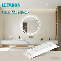 Alimentation électrique à tension constante 12V 24V 60W compatible avec les environnements humides, classe 2 UL FCC, pour bande LED de salle de bain
