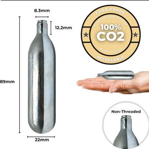 Cartucho de CO2 de Acero de 16 Gramos, Grado Alimenticio, Baja Presión, Recarga para Máquinas de <span class=keywords><strong>Soda</strong></span> y Cerveza, Cilindro Portátil - Product Image 6