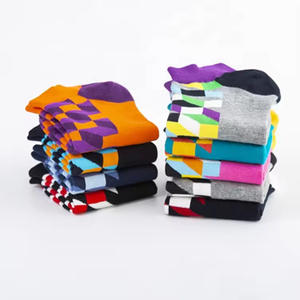 NEW Bulk Wholesale Crew Casual Sweat-Absorbent Happy Diamond Design Colored Custom Ankle <b>Socks</b> Men High Quality - Product Image 4