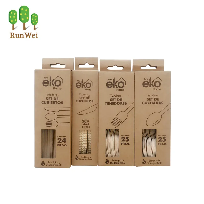 Hot sale biodegradable bulk birch wood disposable cutlery knife fork spoon