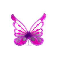 Accessoires de fête personnalisés pour enfants filles, Costume de fête, défilé violet Rose rouge paillettes en Nylon papillon ailes de fée