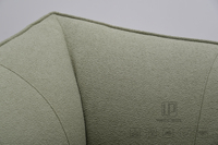 Fauteuil italien tendance, design moderne, tissu en flanelle, pieds en bois, meubles de haute qualité pour appartement, salle à manger, salon, chambre à coucher