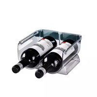 Vente chaude empilable en plastique vin et bouteille d'eau organisateur porte-verre pour réfrigérateur affichage pour le stockage de boissons