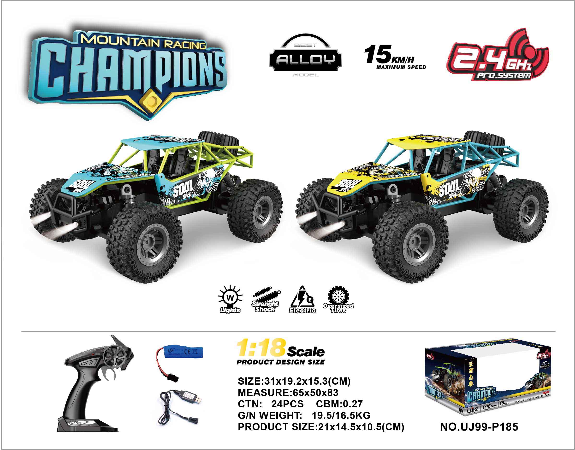 CQTOYS 2.4G 1:18 High-Speed off-Road Racing RC Car Model