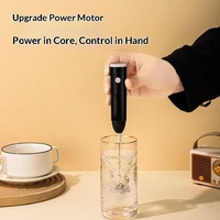 Mousseur à lait électrique multifonctionnel et mixeur à café rechargeable, fonctionnement à une touche, boîtier en plastique, chargement USB