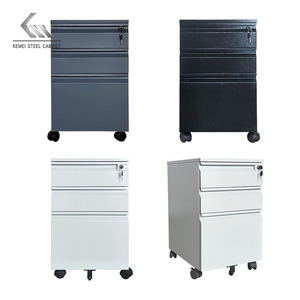 Personal pequeños lotes grandes Pedestal móvil con ruedas Almacenamiento móvil Muebles de oficina Gabinete de archivo de acero de metal de 3 cajones - Product Image 5