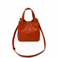 Sac seau tendance en cuir de vachette pleine fleur huilé et ciré à bandoulière unique pour femme, fournisseur ODM OEM personnalisé, vente en gros