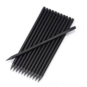 Lápices de Madera Negros Reciclados Modernos HB con Logotipo <span class=keywords><strong>Personalizado</strong></span>, Borrador Promocional, Sencillos, Económicos, al por Mayor, Estándar, de Marca, Regalo Escolar - Product Image 6