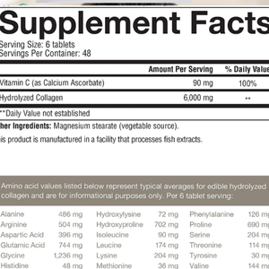 كولاجين 6000 ملغ مع فيتامين سي، 290 قرص، مكمل غذائي لدعم البشرة والشعر والأظافر، مُحسّن للحصول على بشرة مشرقة وأظافر قوية - Product Image 2