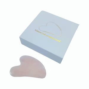 Herramientas de belleza para reafirmar la piel, revitalizador de piel, 100% natural, cuarzo rosa, jade gua sha con caja. - Product Image 1