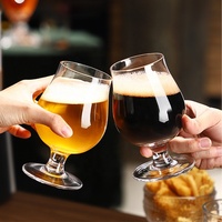 Verres à bière classiques belges en gros, verres à bière en forme de tulipe transparents à tige courte, verres à dégustation de bière, verres à brandy, verres à champagne, verres à vin, mugs