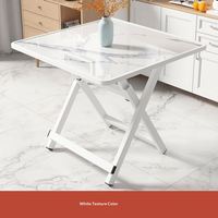 Mesas Plegables Modernas para Cafetería y Restaurante, Cuadradas, de Acero Inoxidable, Mesa Plegable para Cocina, Juegos y Póker
