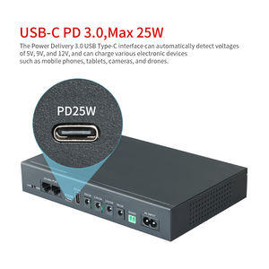 Mini <span class=keywords><strong>UPS</strong></span> de CC de 40 W, 5 V, 12 V, 9 V, 2 A, PD3.0 con POE, <span class=keywords><strong>UPS</strong></span> de 24 V o 48 V, Batería de Litio Lifepo4 de 20000 mAh para Enrutador Wifi, Mini PC - Product Image 2
