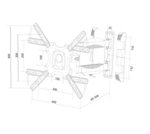 Support mural <span class=keywords><strong>TV</strong></span> Perlegear à mouvement complet pour téléviseurs plats et incurvés de 26 à 65 pouces, 82 lb, en acier allié, <span class=keywords><strong>bras</strong></span> articulés, inclinaison sans outil - Product Image 6