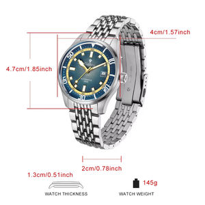 Reloj <span class=keywords><strong>CADISEN</strong></span> C8244 Automático Mecánico de Acero Inoxidable para Hombre, Resistente al Agua 10 Bar, Reloj de Buceo con Manecillas Luminosas, Japón - Product Image 6