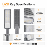 Lampadaire LED CE CB ErP IP65 IK08 150lm/W 24W-200W pour éclairage routier extérieur