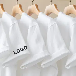 2024 Custom Logo T Shirts Dropshipping Round Neck 100% Cotton Heavy Weight T-shirt Custom Logo T Shirt