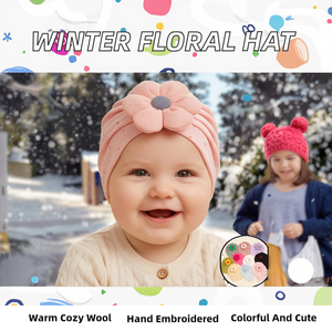 Vente en gros d'usine/OEM – Bonnets tricotés unisexe en 100 % laine pour bébés et enfants, modèle hiver mignon pour filles - Product Image 2