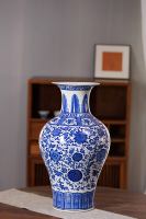 Vase de table en porcelaine traditionnelle émaillée, écologique, motif lotus en spirale, fait main, cuit à haute température