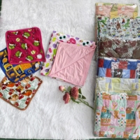 Couvertures en bambou en gros prêtes à être expédiées, 50*50 pouces, double couche, douces, en minky, pour bébés, impression personnalisée, accessoires de literie pour enfants