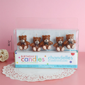 Bear-Shaped <b>Candle</b> Cake Decorations Paraffin Single <b>Wick</b> Birthday Party Children's Day 520 - Product Image 3