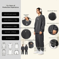 Sweat-shirts délavés pour hommes, automne, poids lourd 380G, 100% coton, tendance, pour couple, épaules tombantes, couleur unie, streetwear en gros