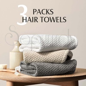 Toalla de microfibra grande para secar el cabello con logo personalizado, súper absorbente, anti-frizz, de secado rápido para cabello rizado y largo. - Product Image 6