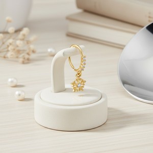 Dangle Nose Rings Hoop for Women 316L Stainless Steel Septum Nose Piercing Jewelry CZ Flower Daith Tragus Helix <strong>Lip</strong> Piercing - Product Image 2