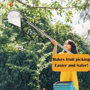 Outil de cueillette de fruits de 1,6 m à 4 m avec perche en acier inoxydable et panier souple, léger et résistant à la rouille - Product Image 2