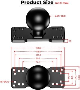 Alta calidad, Bola de 2,25 pulgadas, buscador de peces grande, montaje de aluminio, placa de montaje electrónica marina Universal para accesorios de motocicleta - Product Image 4
