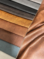 Tissu d'ameublement en velours collé aspect PU, aspect cuir 100 % polyester, tissu technique imitation cuir, personnalisé, très demandé et économique