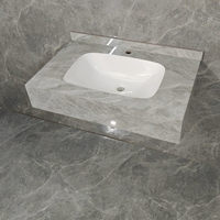 Accessoires de salle de bain sur mesure pour l'usine. Vente Flash : Lavabo de salle de bain en pierre frittée, articles sanitaires sur mesure pour usine.