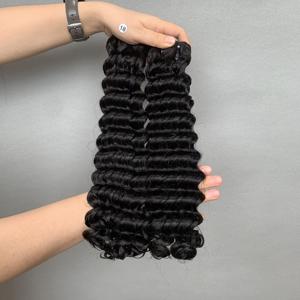 Extensiones de Cabello Humano con Ondas Profundas, Textura Suave, Color Negro Natural, Super Doble Trama, Resistentes al Calor - Product Image 5